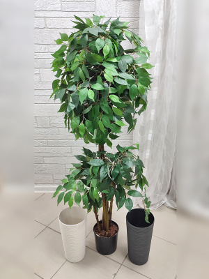 Фикус Бенджамина зеленый искусственное растение Н130-145см